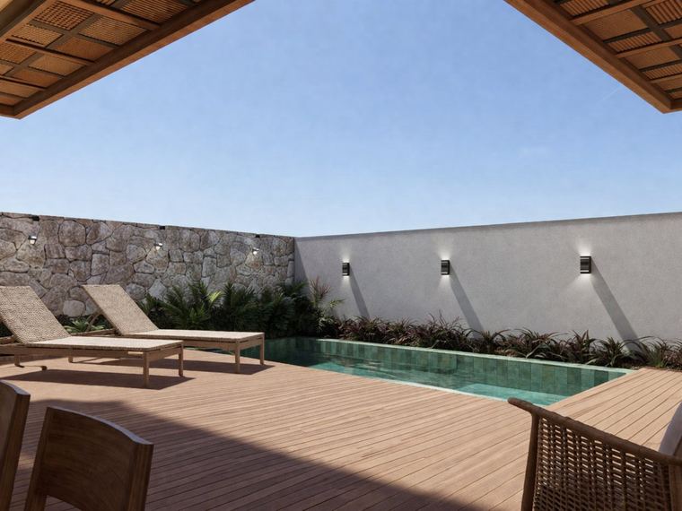 Deck com vista para a piscina
